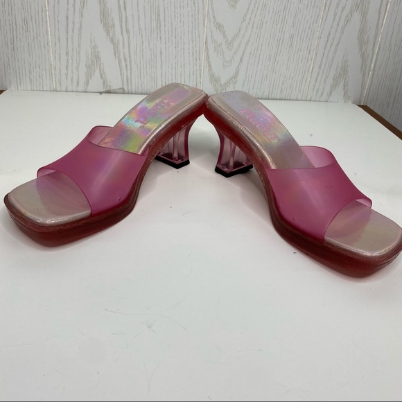 Y2K Mudd Clear Pink Heels Size 6.5 - Picture 6 of 8